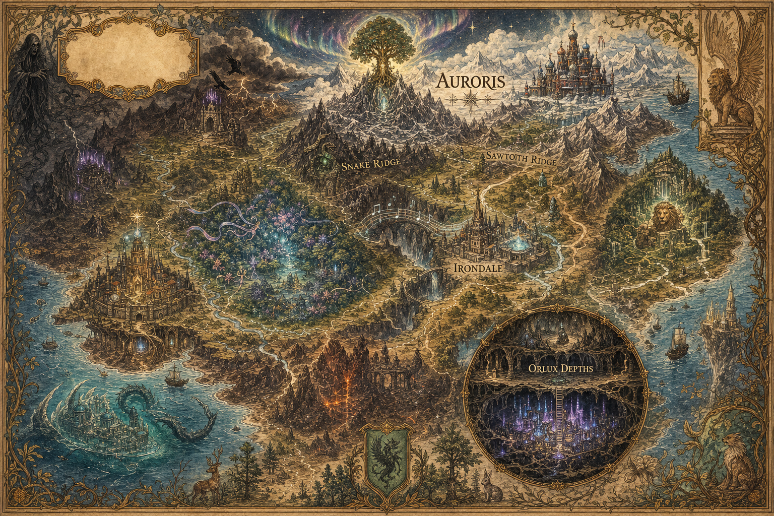 Illustrated map of Auroris